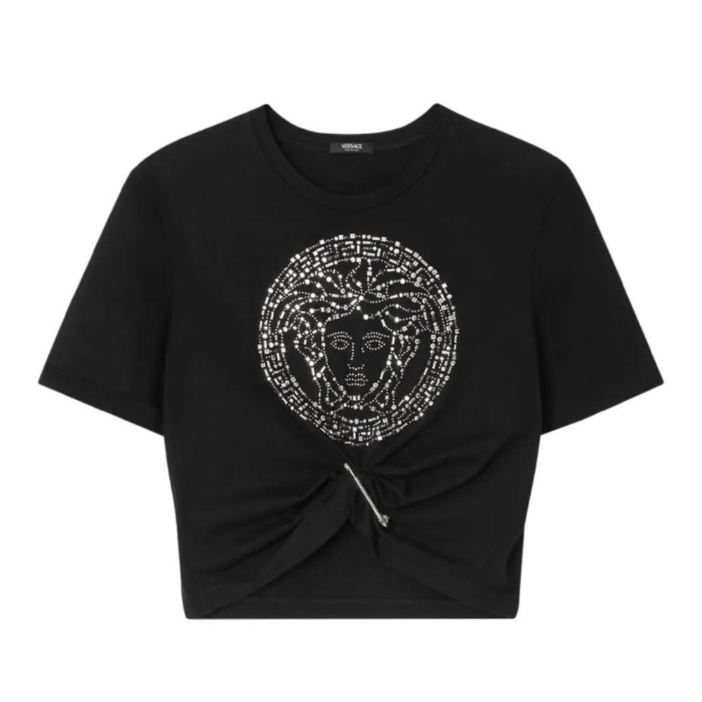 Versace Black Embellished Women's Top